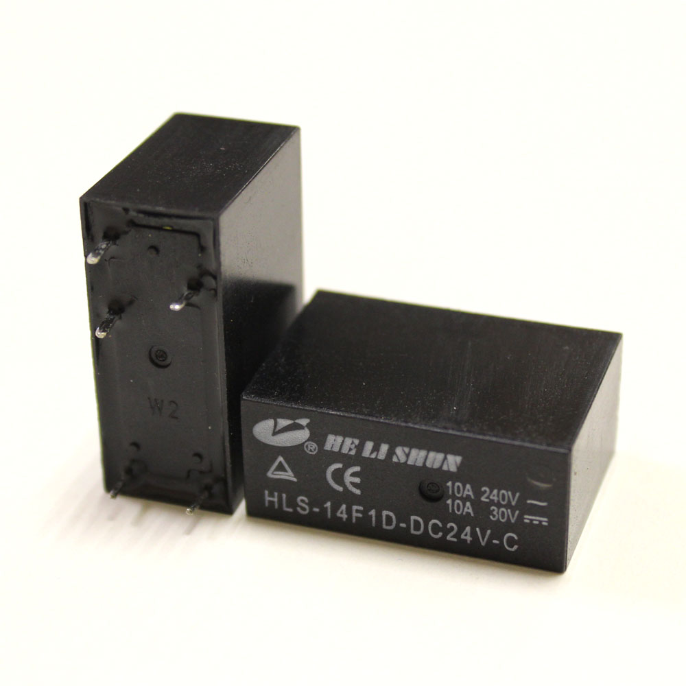 Реле 24V 10A HLS-14F1L DC24V-10A-1C 29*12,6*20,6мм 5pin под пайку